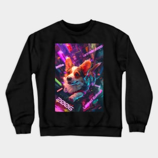 Vintage 2006 - Cyberpunk 18 Year Old Funny Corgi Dog 18th Birthday Crewneck Sweatshirt